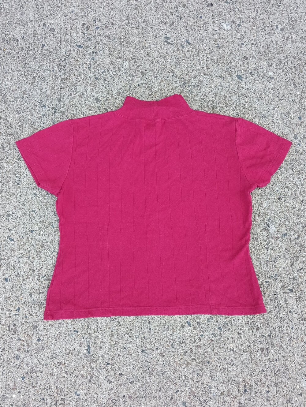 Vintage dressbarn Short Sleeve Mock Neck 100% Cotton Size L